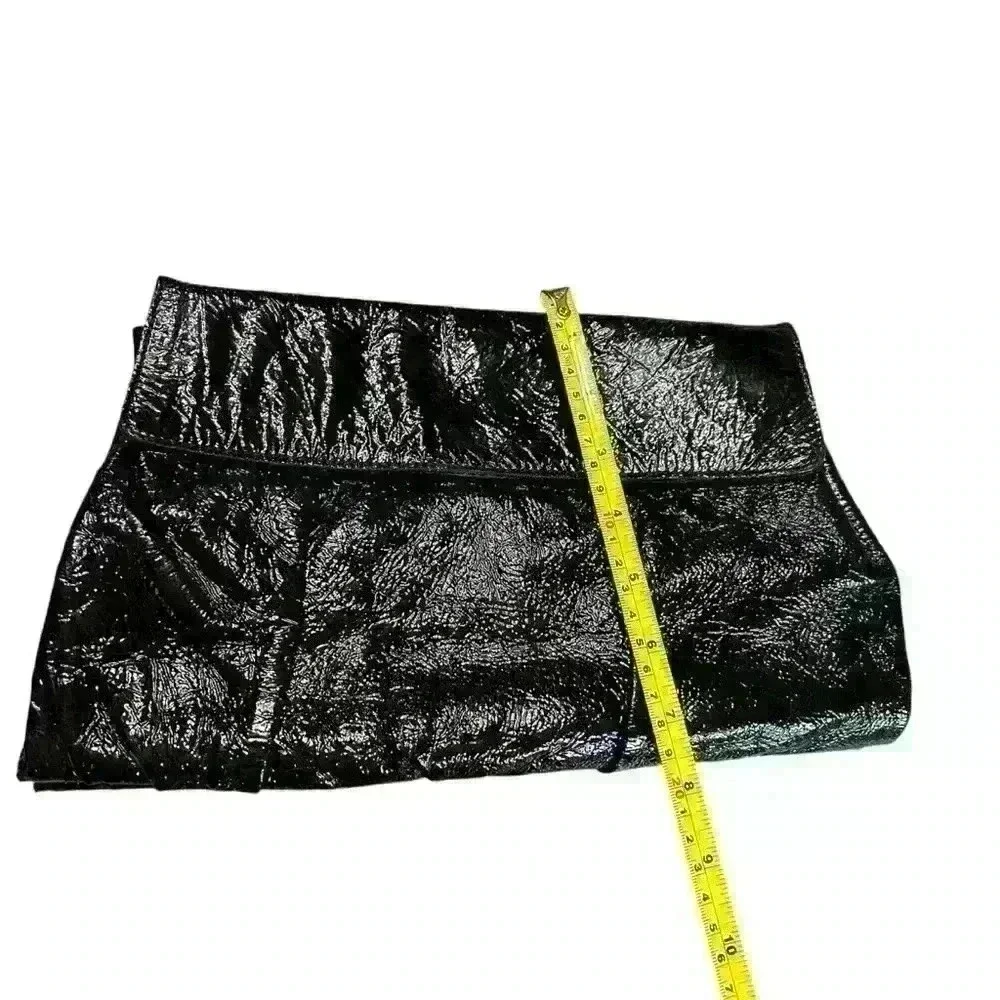 Goldenbleu black patent leather convertible purse‎